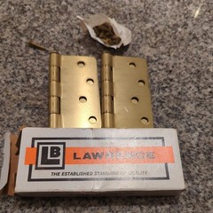 Door Hinges LB Lawrence 2514-DB Satin Brass Round Corner 4 X 4 BRAND NEW