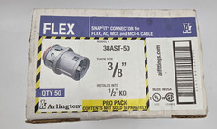 Arlington Industries 38AST-50 3/8″ Flex Snap2 IT Connector 50 pcs New in Box