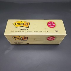 Post-it Notes 3″ x 3″ Canary Collection 100 Sheet/Pad (654-2700-YW)