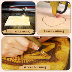76-Piece Laser Engraving Material Kit: Wood, Metal, Leather & PVC Supplies