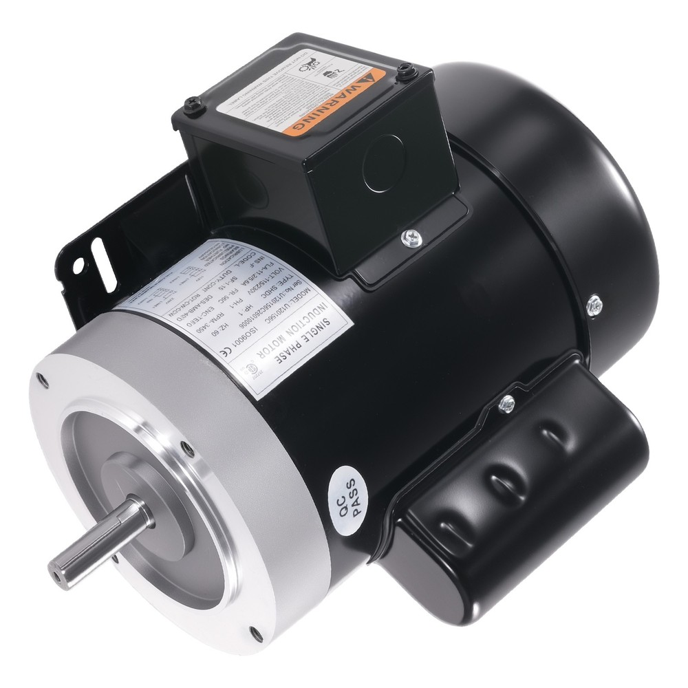 1HP Electric Motor 3450 RPM, AC 115V/230V, 56C Frame, Air Compressor Motor