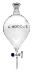 Eisco Labs 2000ml Squibb Separatory Funnel, Glass Stopcock – Borosilicate Glass