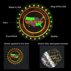 Made in the USA Quality Guaranteed Hologram Tamper Proof Stickers Labels(AvR017)