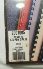 GBC Presentation Covers, 2001005 Window Sturdy Grain, 25 Sets, Slate Gray