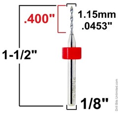 10 Pc 1.15mm (0.045″) Solid Carbide Drill Bits PCB CNC Precision Carbide Drills