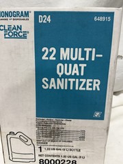 Monogram Clean Force D24 22 Multi-Quat Sanitizer 1.32 Gal 5L Ecolab 8000228 New