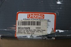M24-3.00 MM X 65 MM Socket Head Cap Screws Unbrako #103159, 10 Pieces