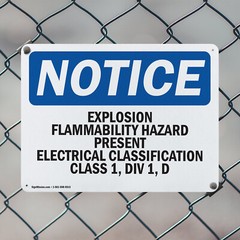 (2 Pack) Explosion Flammability Hazard Present Electrical OSHA Notice Sign Decal