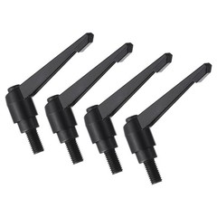 4pcs M10 x 20mm Black Oxide Carbon Steel Stud Adjustable Clamping Lever Handles