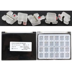 Dental Orthodontic Ceramic Brackets Metal Slot Roth MBT 022 018 3W/H 3M Clarity