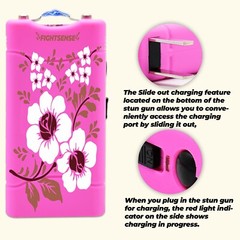 Mini Stun Gun and Pepper Spray for Self Defense -Extremely Powerful Pink