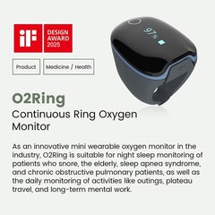 Wellue O2Ring Oxygen Monitor with Vibration Reminder Bluetooth O2 Pulse Oximeter