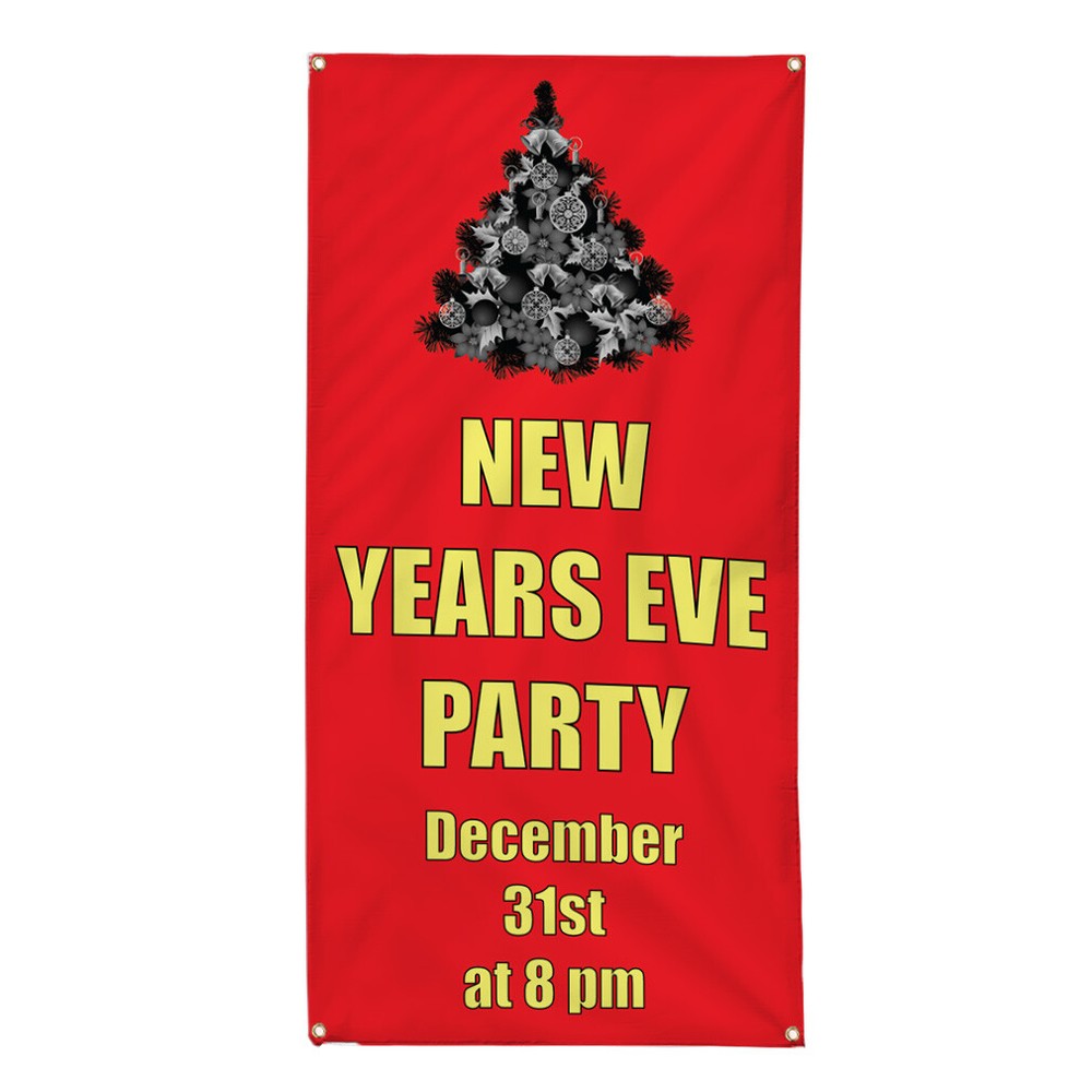 Vertical Vinyl Banner Multiple Sizes New Years Eve Party Custom Time Outdoor