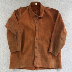 VTG Red Ram Leather Jacket Weld Pro Flame Resistant Mens L Made In USA Cowhide