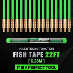 22FT Fiberglass Running Electrical Wire Cable Glow Rods Wire Pulling, Fish Rods