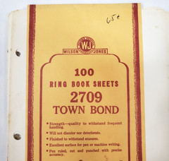 Vintage Wilson Jones Ring Book Sheets 2709 Town Bond 40 Pages 3 Hole Punched USA