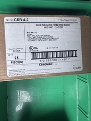 *MAKE AN OFFER* ABB / CSB-4-2 Aluminum Insulated Connector Block, 1 box of 25