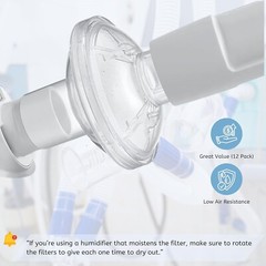 Nispira in-line Outlet Bacteria Filter for CPAP/BiPAP Machine 25mm /22 mm 6 Pks