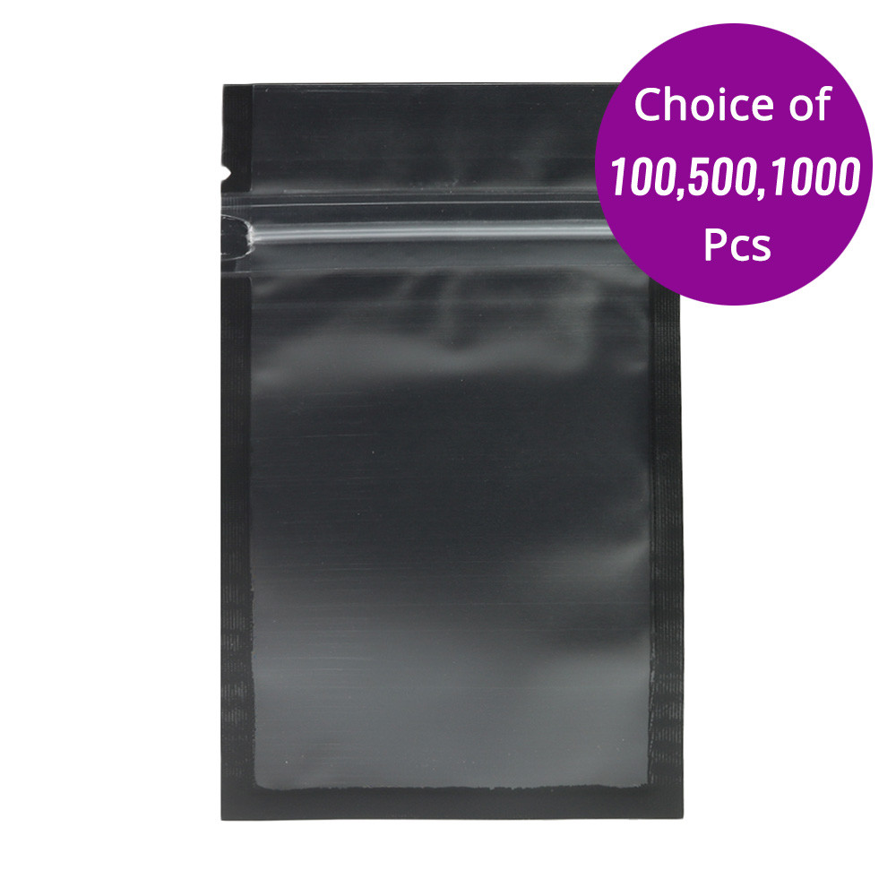 5x7in Matte Clear Front Black Back Foil Mylar Flat Zip Lock Bag w/ Machine C03