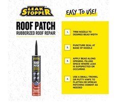 (2 pack) Leak Stopper Roof Patch, Black, 10 oz Tube