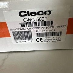 CLECO CWC-500P Air Impact Wrench 1/2” Drive Pin Amvil Air Powered 8000 RPM New