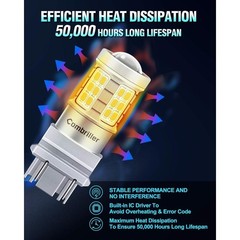 3157 LED Bulb White 6000K, 3056 3156 3057 4157 T25 LED Bulb with Projector Repla