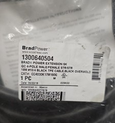 BRAD POWER CC4030K17M180G, DOUBLE-ENDED CORDSET, 1300640504, NIB