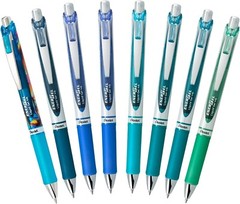 Pentel EnerGel RTX Retractable Liquid Gel Pen, Chill Expressions Pack, 0.7mm