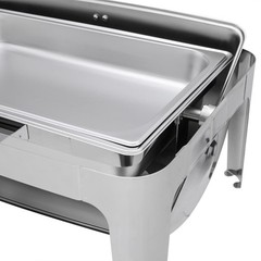 9 Quart Roll Top Stainless Steel Silver Chafing Dish Buffet Set for Weddings NEW