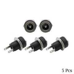 5 Pair DC 12V Male Female Socket Panel Mount Barrels Jack Plug Power Connector F