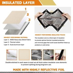 Insulated Cover for Outdoor Backflow Pressure Vacuum Breaker 600d Oxford fabric