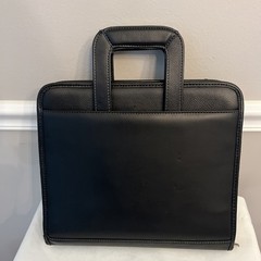 Franklin Covey Faux Leather Zip Planner Binder Organizer Handle Black Classic