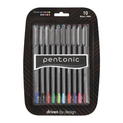 Pentonic Premium Ball Point Pen 1.0 mm Medium Point, 10-Count, Assorted Color…