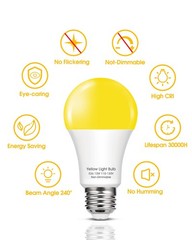 Flaspar 150W Equivalent Yellow LED Bug Light Bulbs Equivalent,