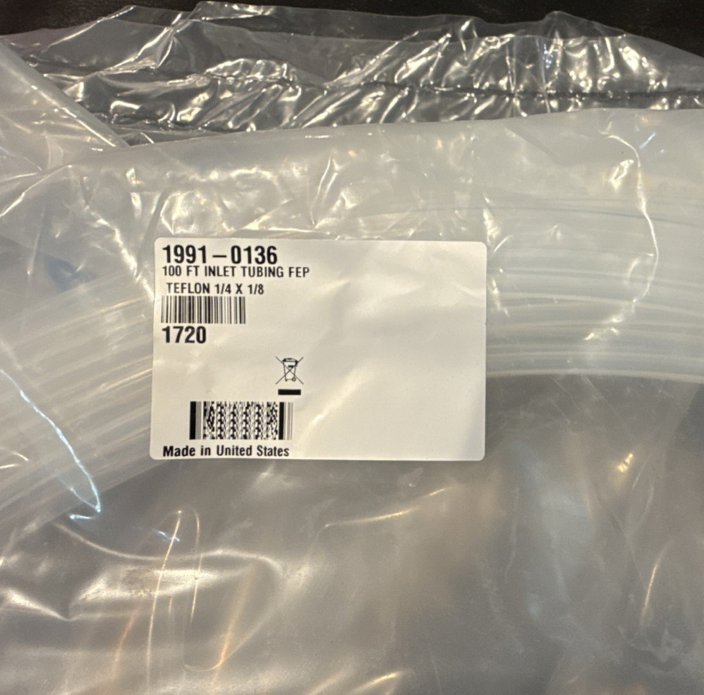 Teflon FEP Bulk Tubing 100 ft 1/8 in ID x 1/4in OD MPN 1991-0136