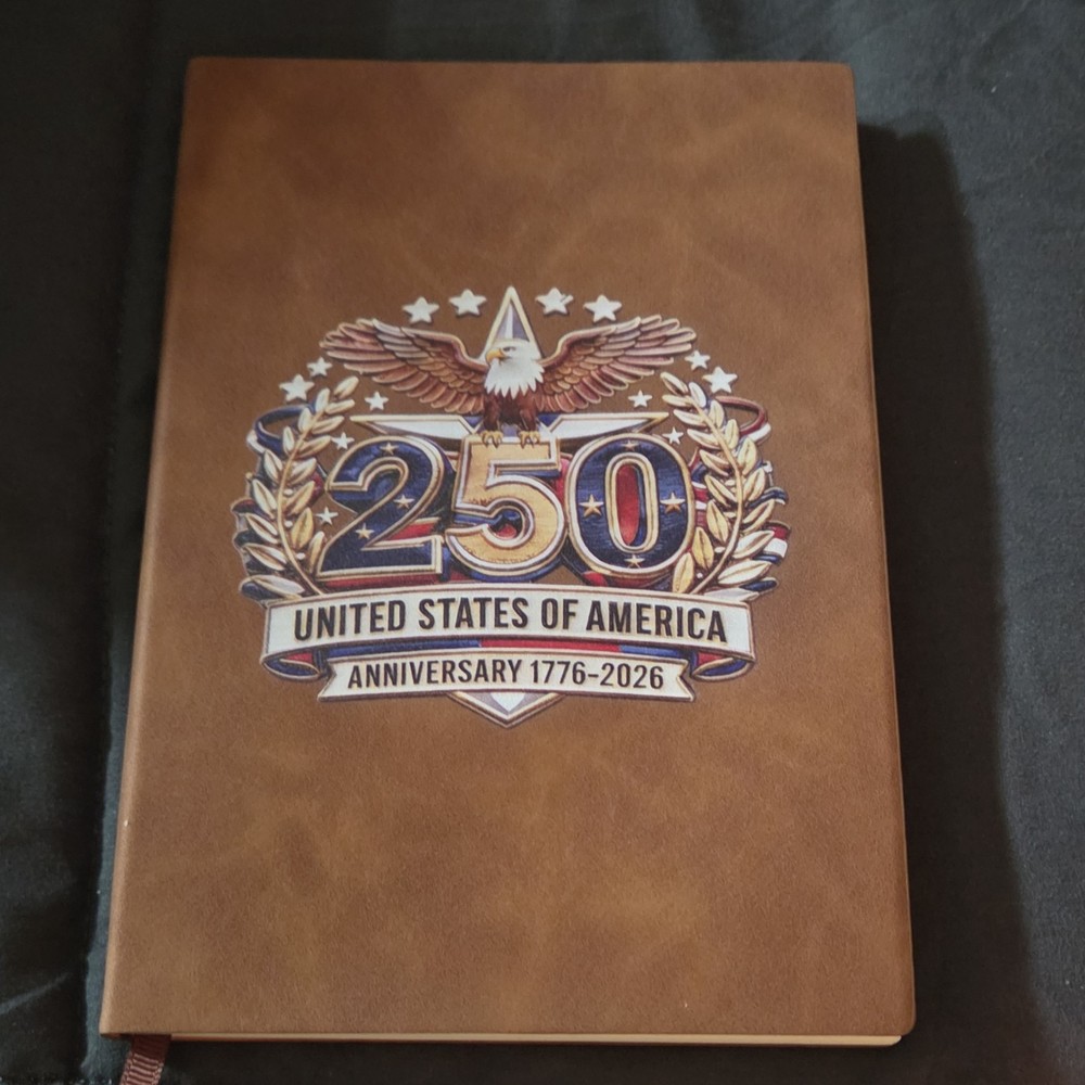 United States 250th Anniversary 1776-2026 Faux Leather Illustrated Journal