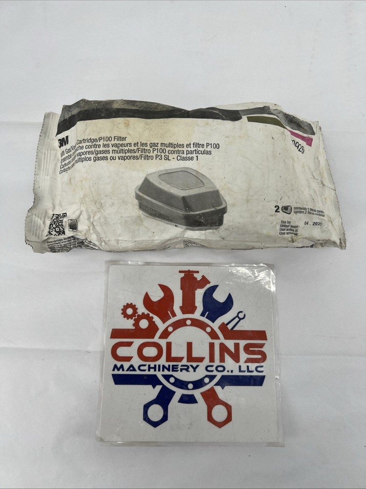 3M 60926 Multi Gas/Vapor Cartridge/P100, Contains 2 Cartridges, EXP: 4/2029
