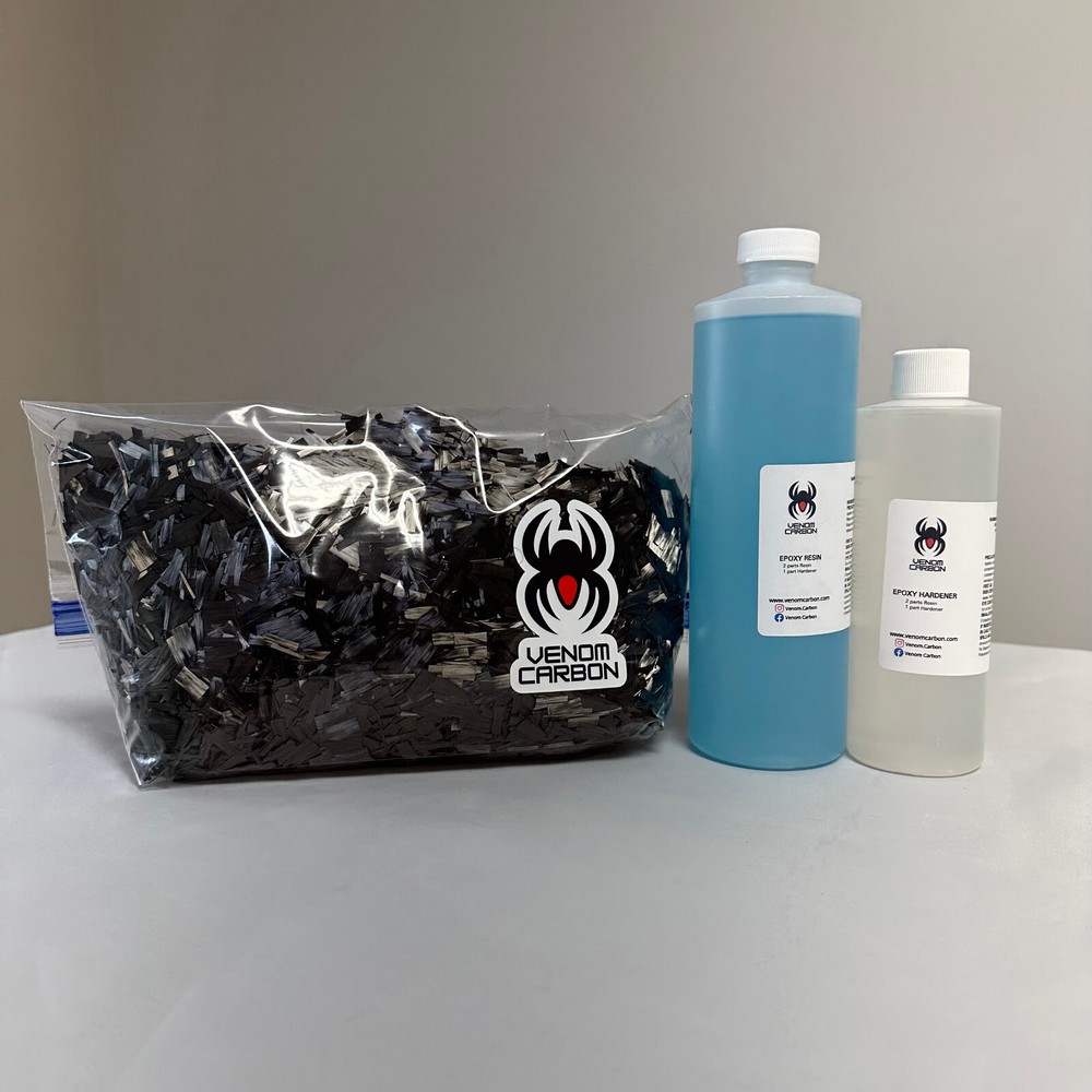 1/2″ Chopped Carbon Resin Kit: 1 lb (making FORGED composites)