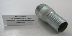 APG EVER-TITE 1-1/2″ Hose x 1-1/2″ MNPT Combination King Nipple – Made in USA –