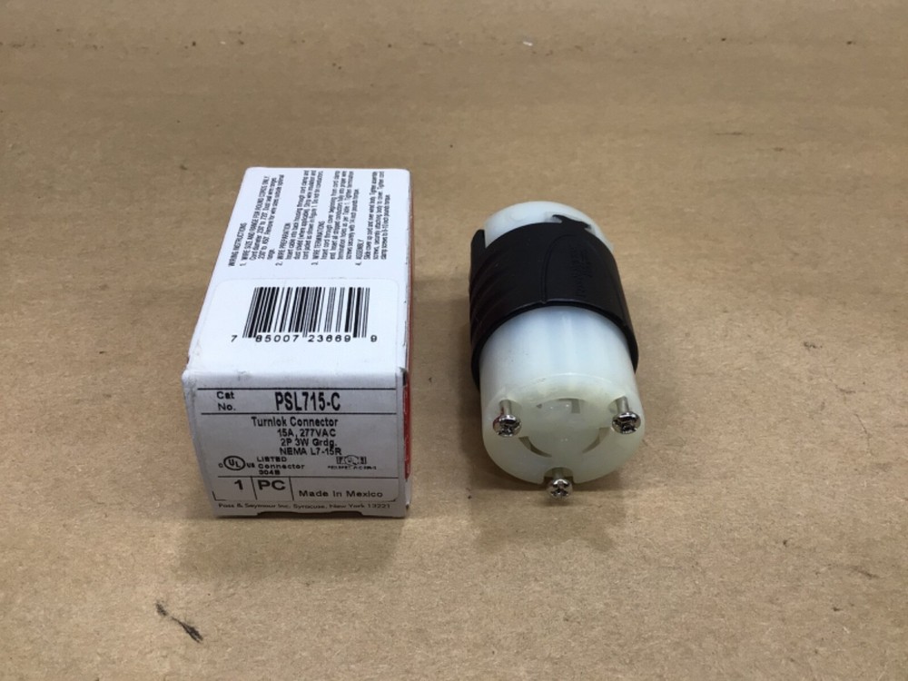 Pass & Seymour PSL715-C Turnlok Connector 15A 277VAC 2P 3W #1018l2iac