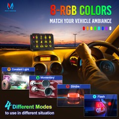 5Inch RGB Switch Panel Toggle Momentary Strobe Pulsed Circuit Control Box System
