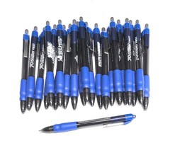 30 Misprint Click Pens MAXGLIDE Hub Pen Lot DARK BLUE Thick Rubber Grip