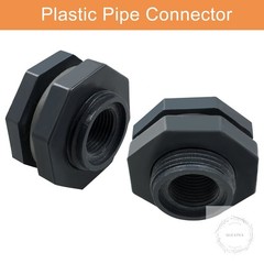 4pcs NPT1/2 PVC Bulkhead Fitting, 1/2 Inch Plastic Water Tank Connector Threaded