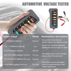 12V Car Battery Tester Automotive Battery Alternator Tester with LED Indicator