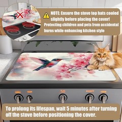 HummingBird Cherry Blossom Stove Top Covers for Electric Stove, Spring Flower…