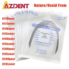 10Pc AZDENT Dental Orthodontic Arch Wire Niti Thermal Activated Ovoid Natural