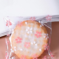 Cherry Blossom Printing Transparent Cellophane Cookie Packaging Bags 100 PCS