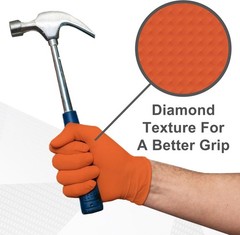 8 Mil Nitrile Gloves Heavy Duty Mechanic Disposable Diamond Grip