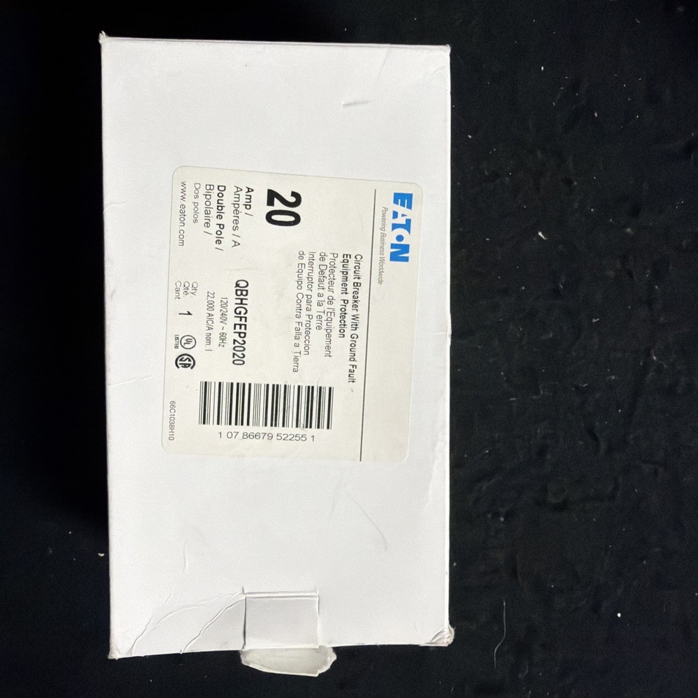 Eaton QBHGFEP2020 20Amp Molded Case Circuit Breaker 2-Pole