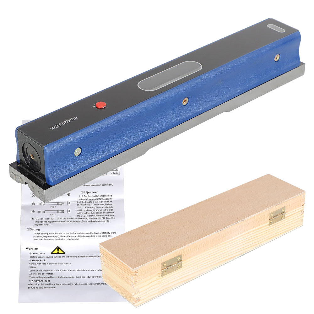 12” 0.0002”/10” Master Precision Level in Fitted Box For Machinist Tool 300mm